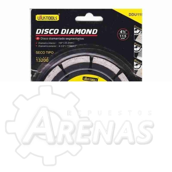 DISCO DE CORTE DIAMANTADO 4 1/2" 115MM G.M TOOLS