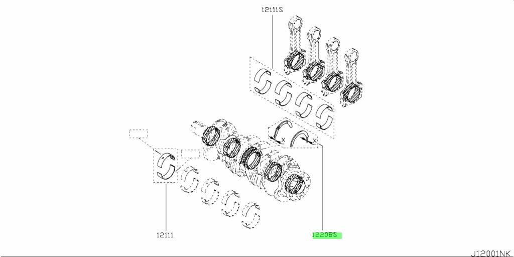 JUEGO METAL AXIAL STD ORIGINAL NISSAN NAVARA 2.3CC - NP300 2.3CC AÑOS 15/25